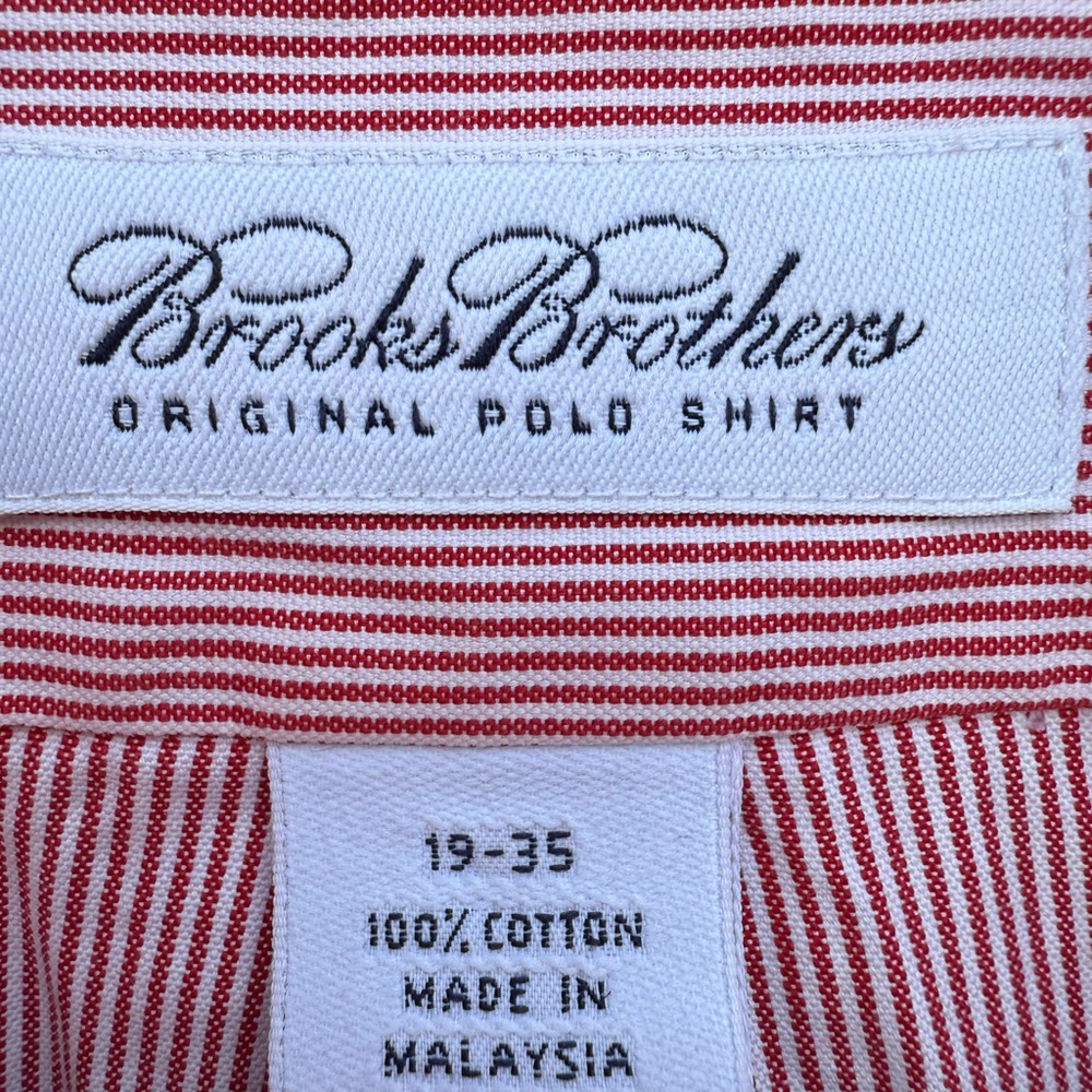 Brooks Brothers Red & White Pin Stripe Casual Button Down Shirt Size 19-35 (2XL) - Picture 2 of 15
